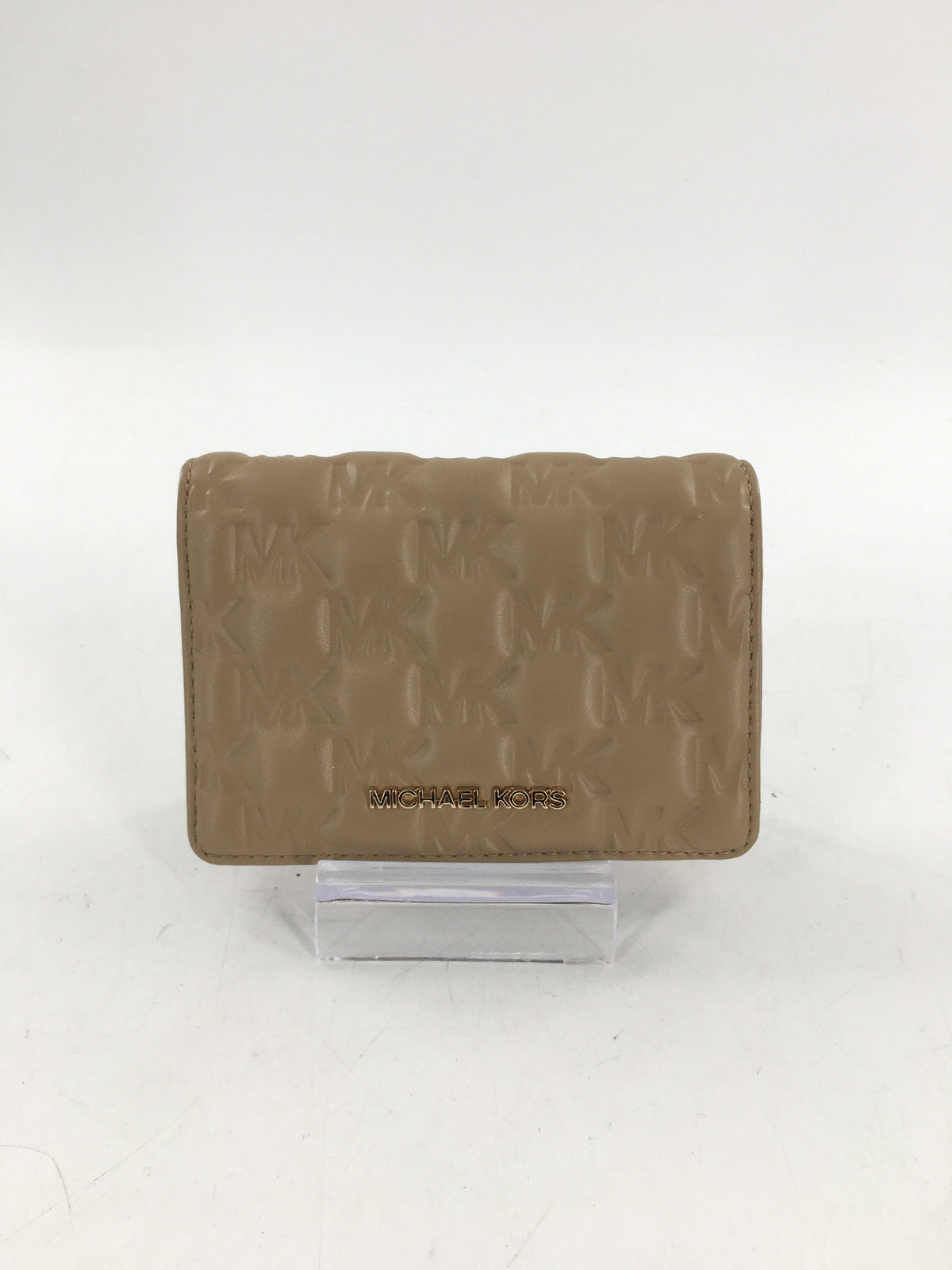 debossed puffy monogram bifold wallet
