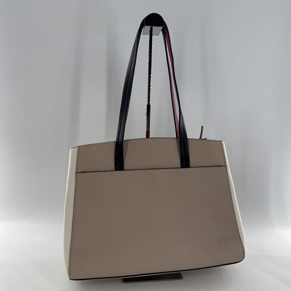 vegan leather colorblock lg triple compartment tote
