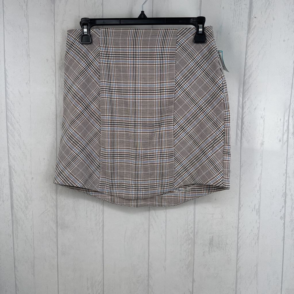 M plaid mini skirt