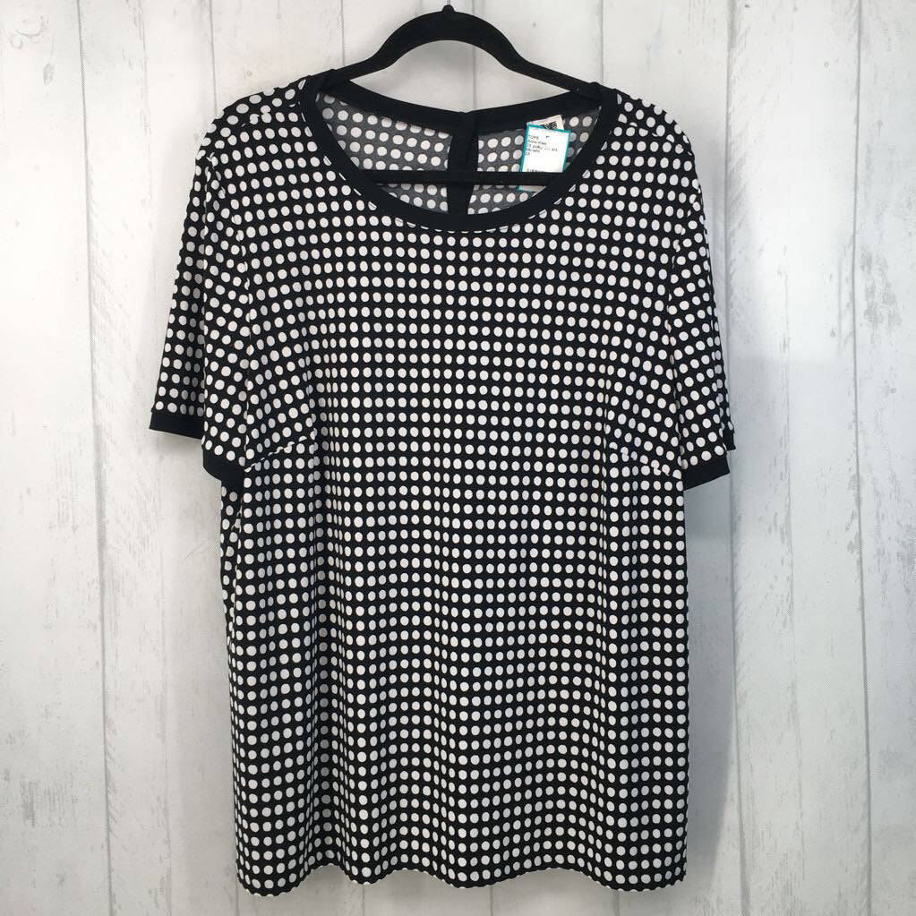 2X polka dot s/s top