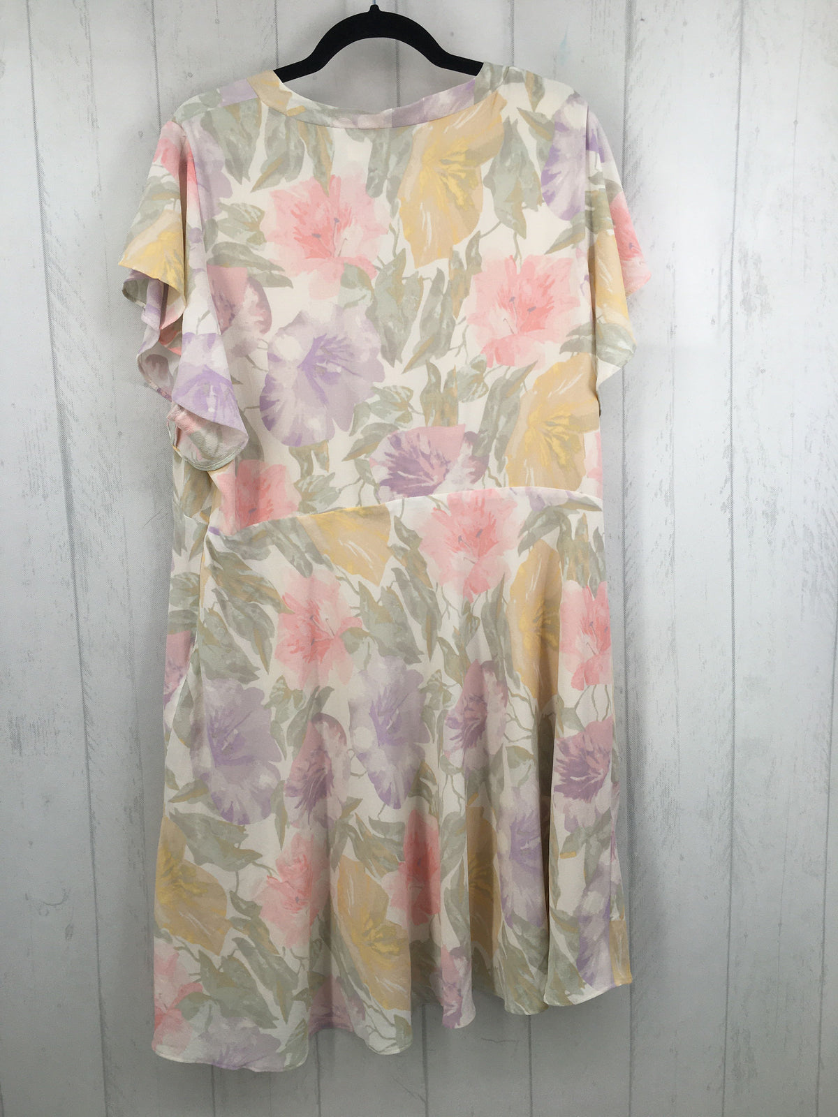 20w flo print bow front s/s dress