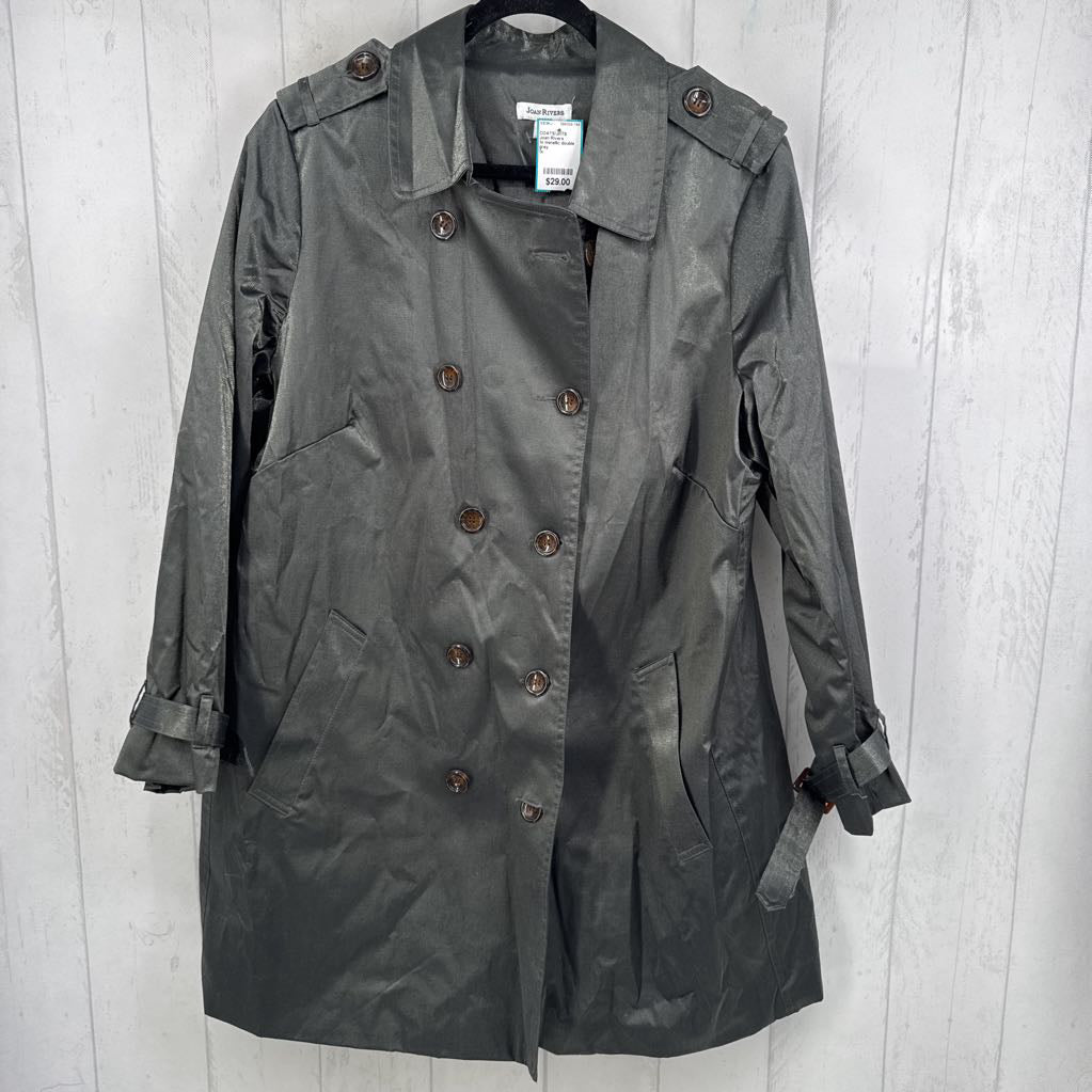 1x metallic double breasted trench coat