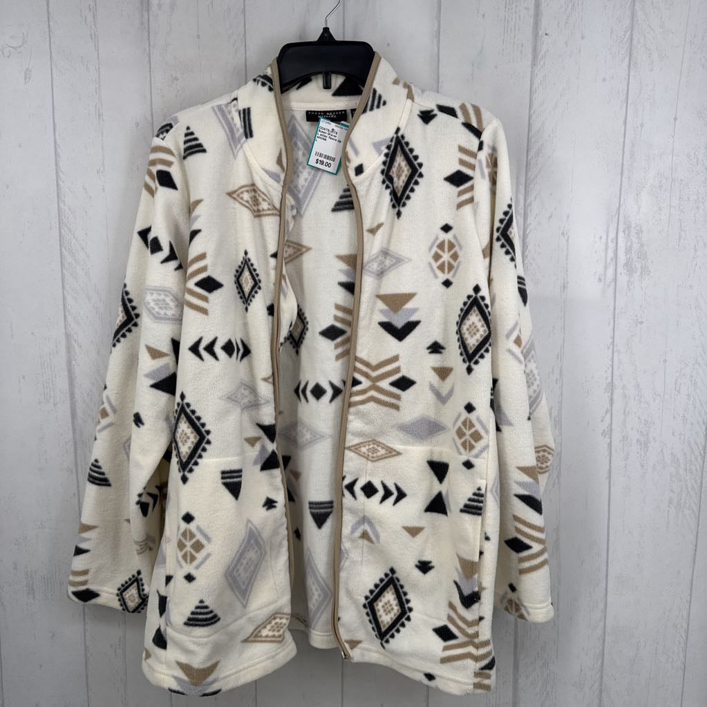 L aztec fleece zip jacket