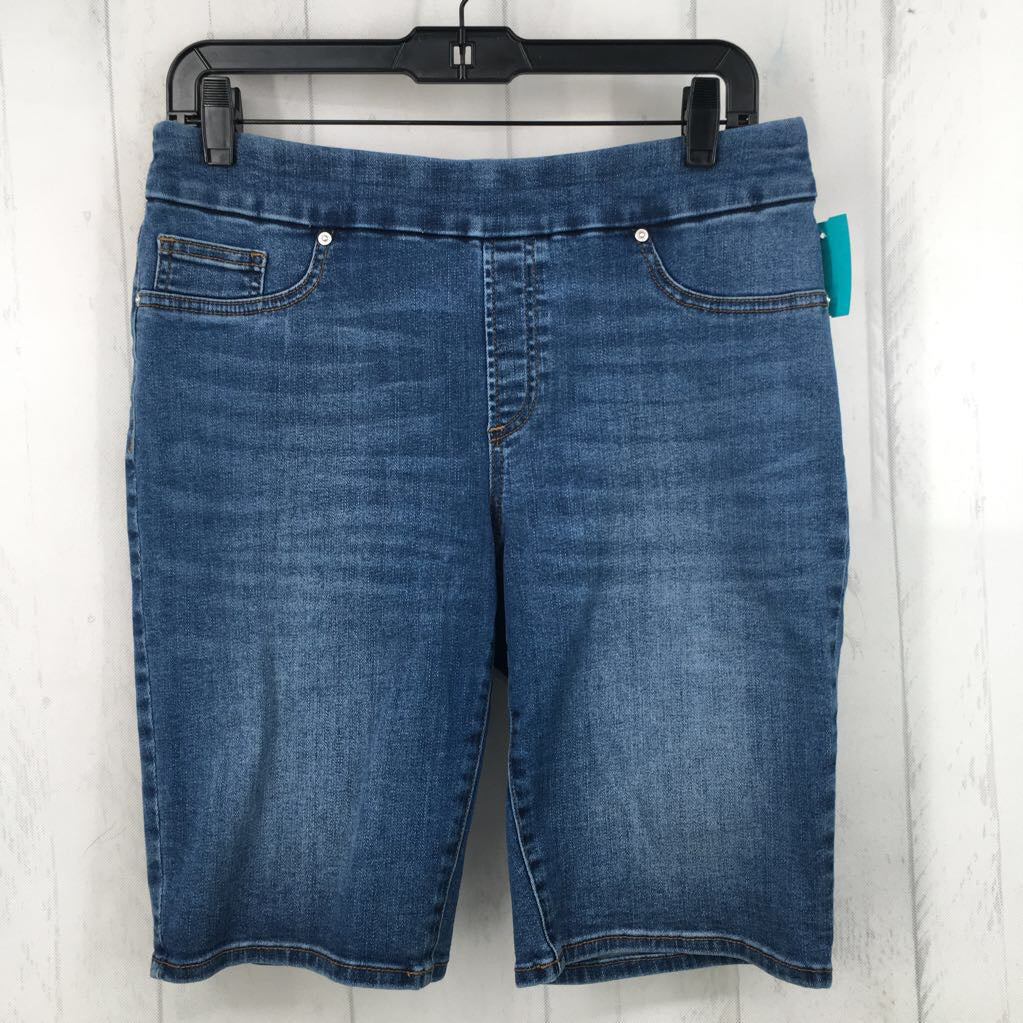 4 slim leg pull-on jean shorts