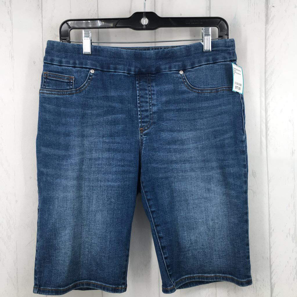 4 slim leg pull-on jean shorts