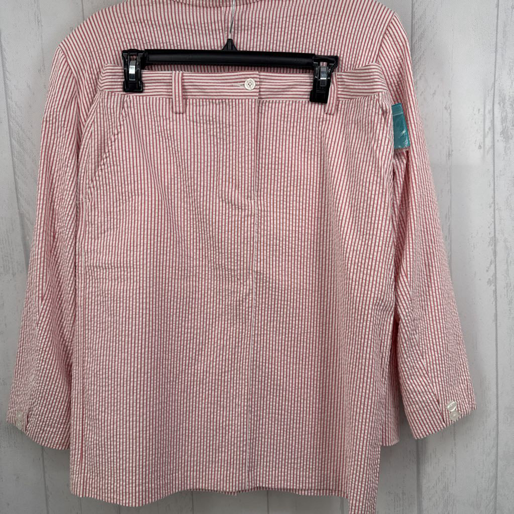 XL/10 2pc seersucker skirt suit
