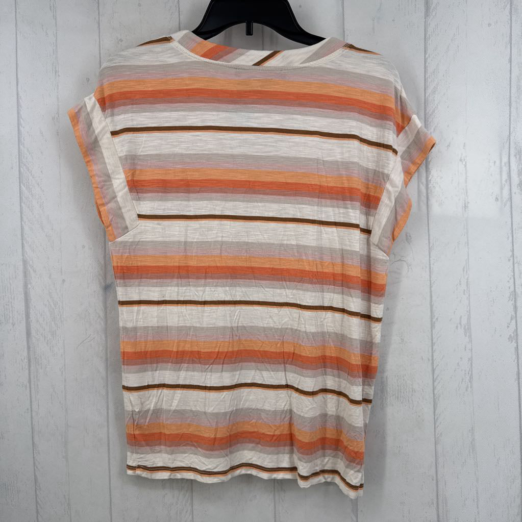 S striped v-neck s/s tee