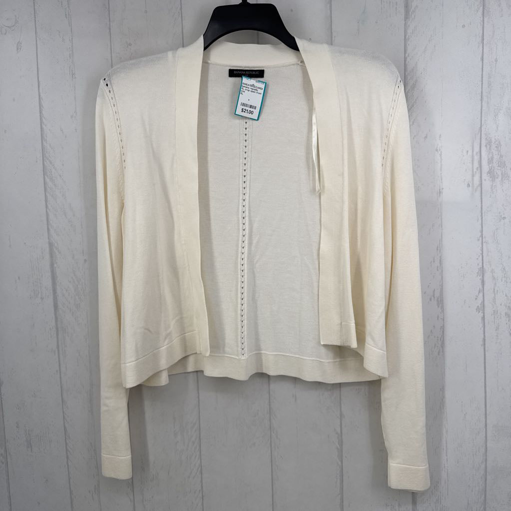 XL crop open front cardi