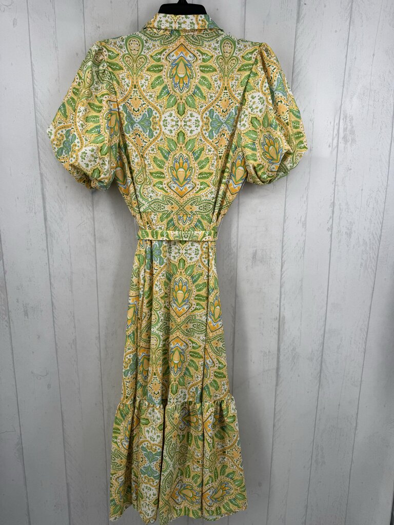 R70 M flo print button down s/s dress