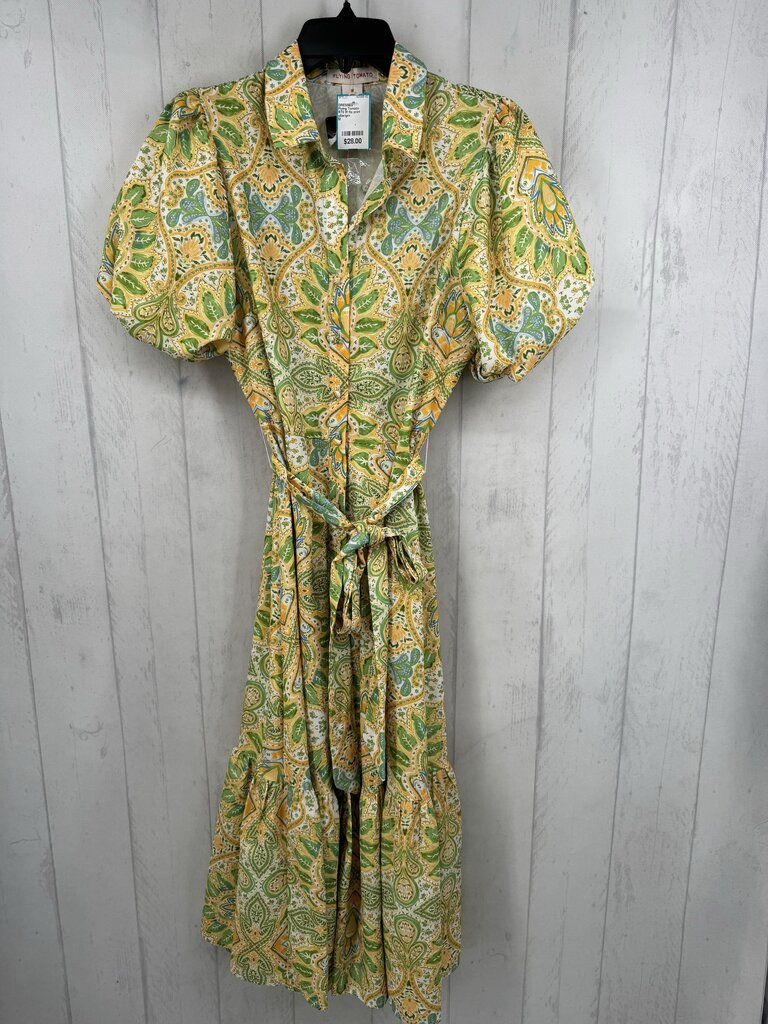 R70 M flo print button down s/s dress
