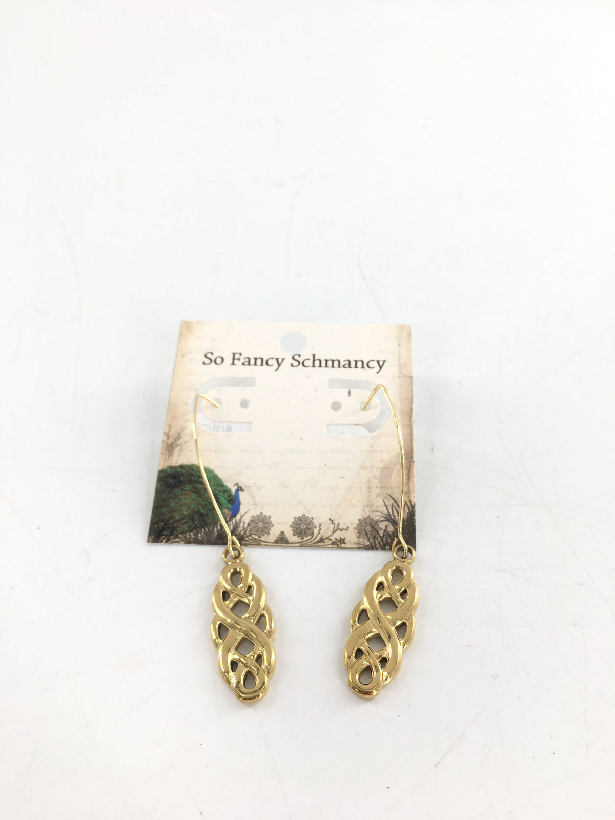 18k gold plated twist dangle earrings