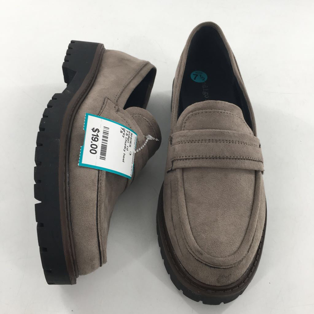 7.5 chunky heel loafers