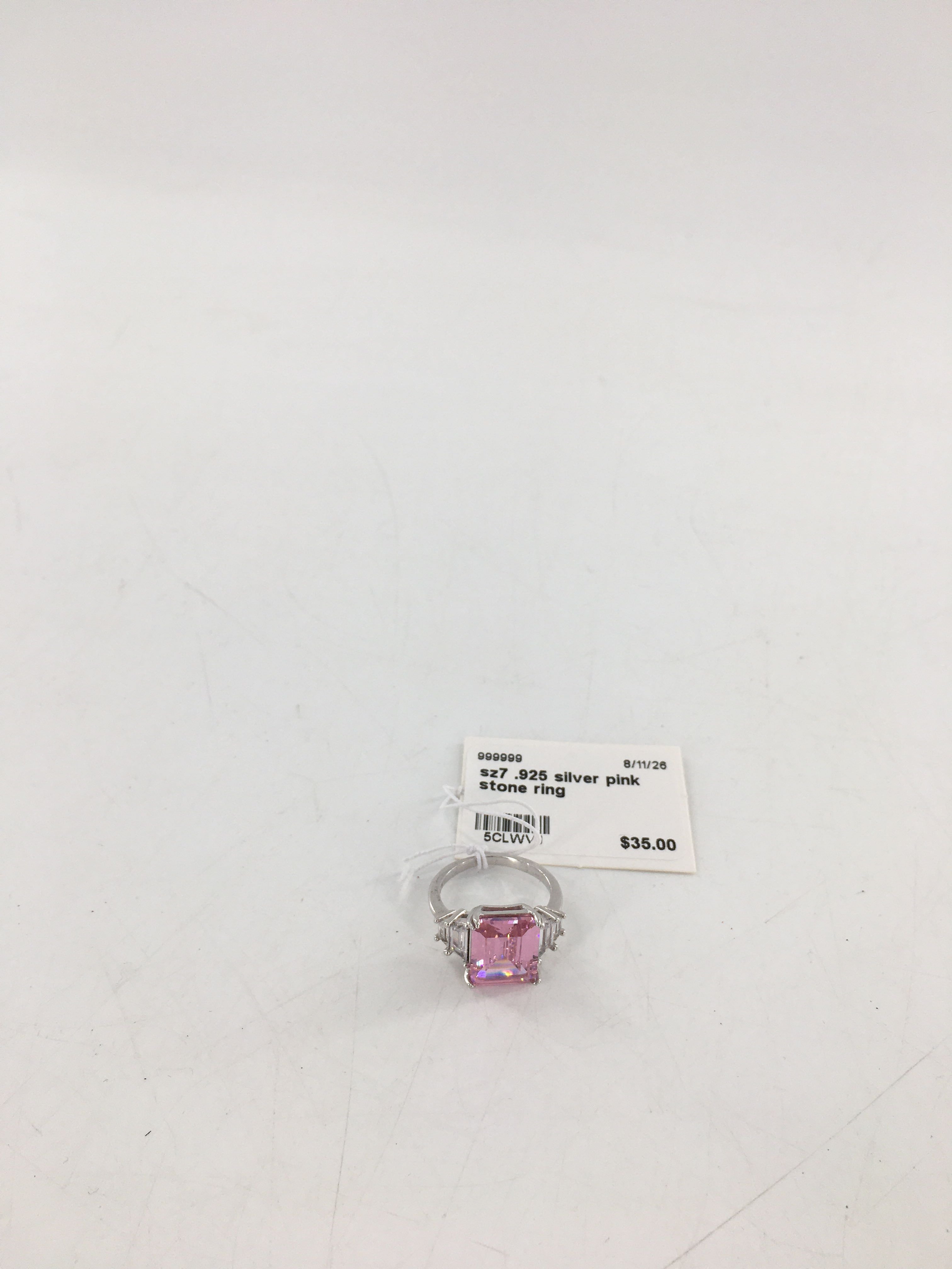 sz7 .925 silver pink stone ring