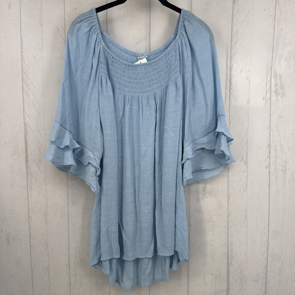 18/20 smocked ruffled slv top