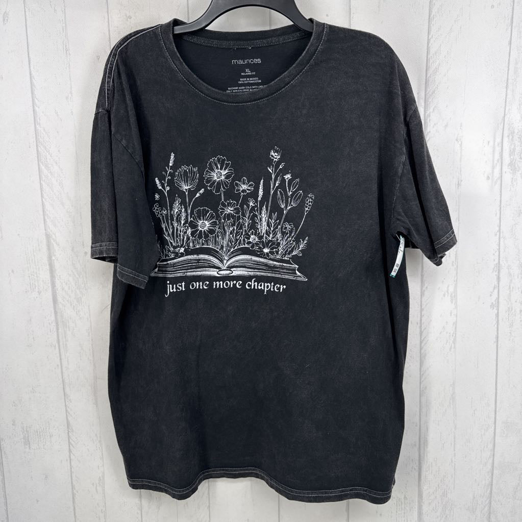 XL s/s flower print just one more chapter t-shirt