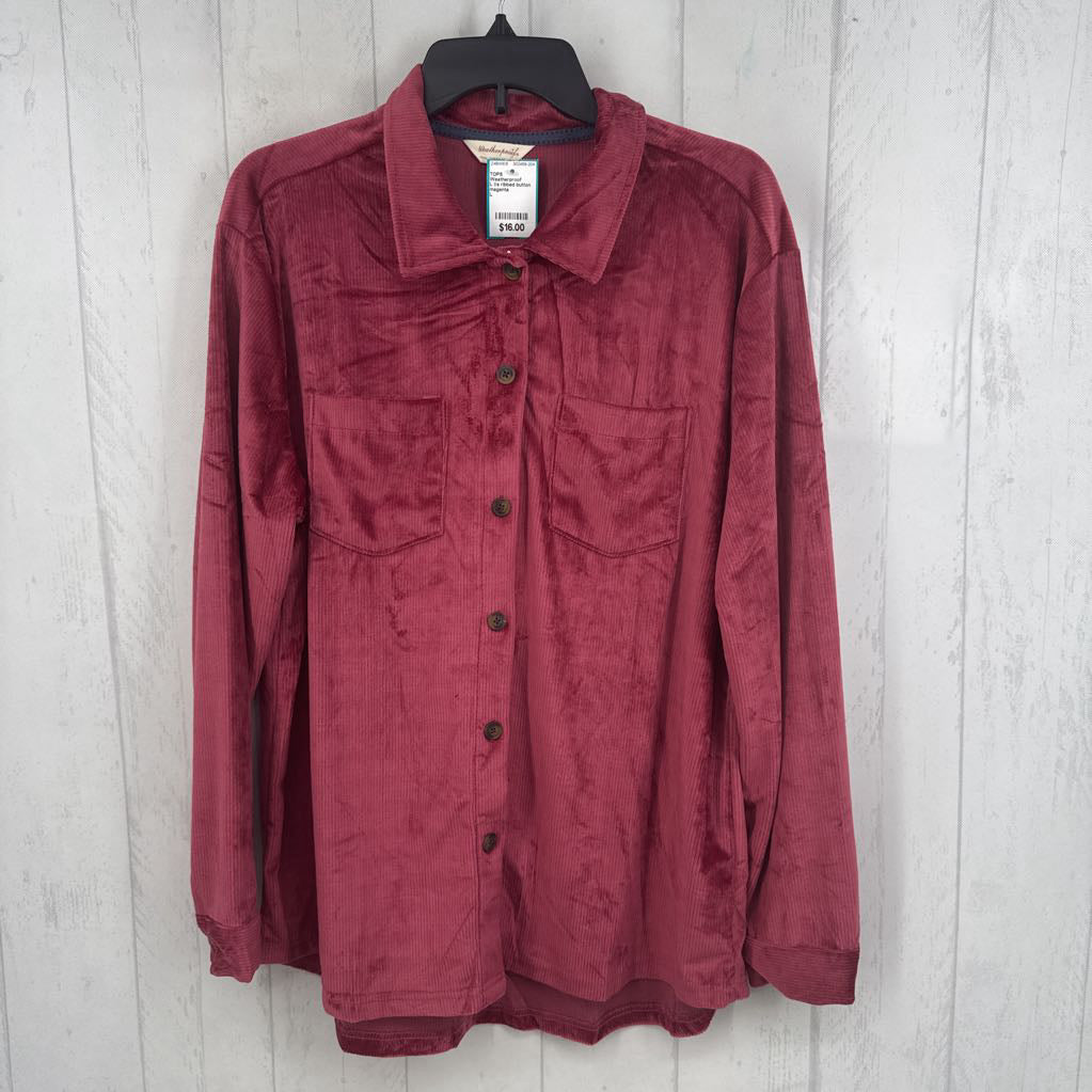L l/s ribbed button down shirt