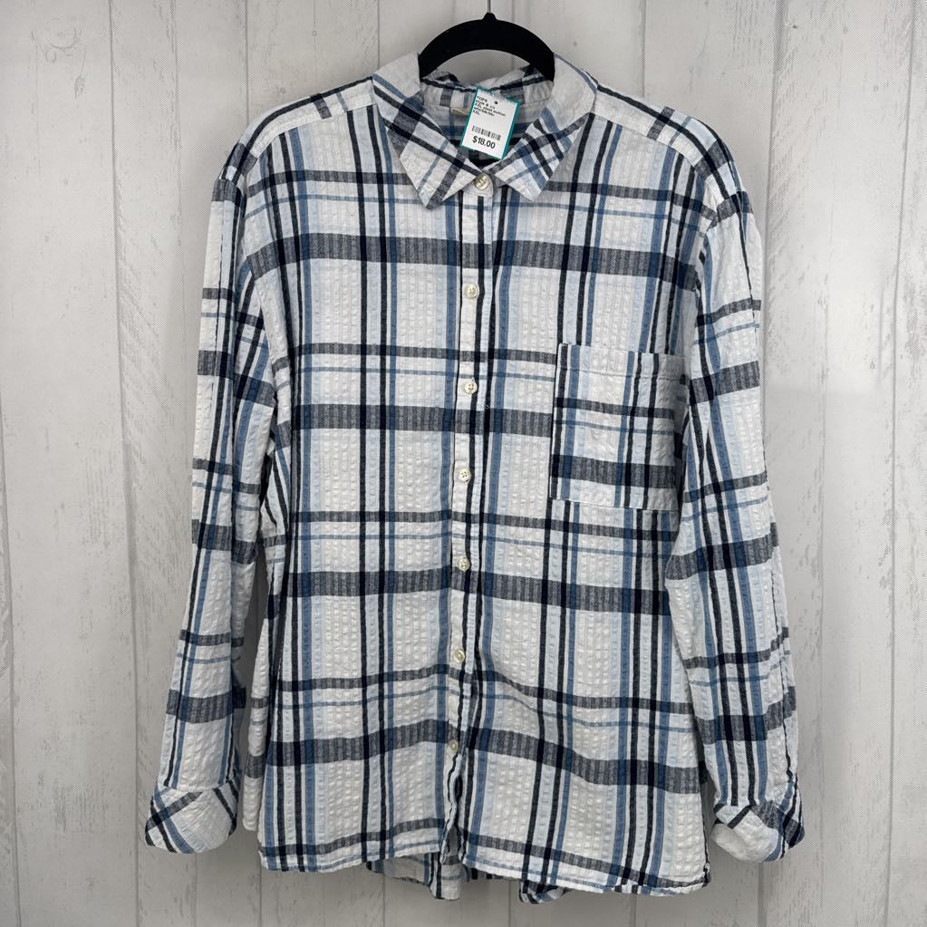 XXL plaid button down l/s top