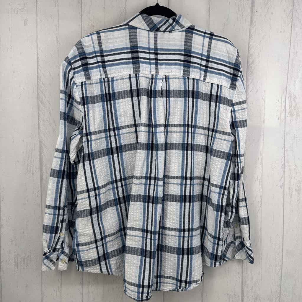 XXL plaid button down l/s top