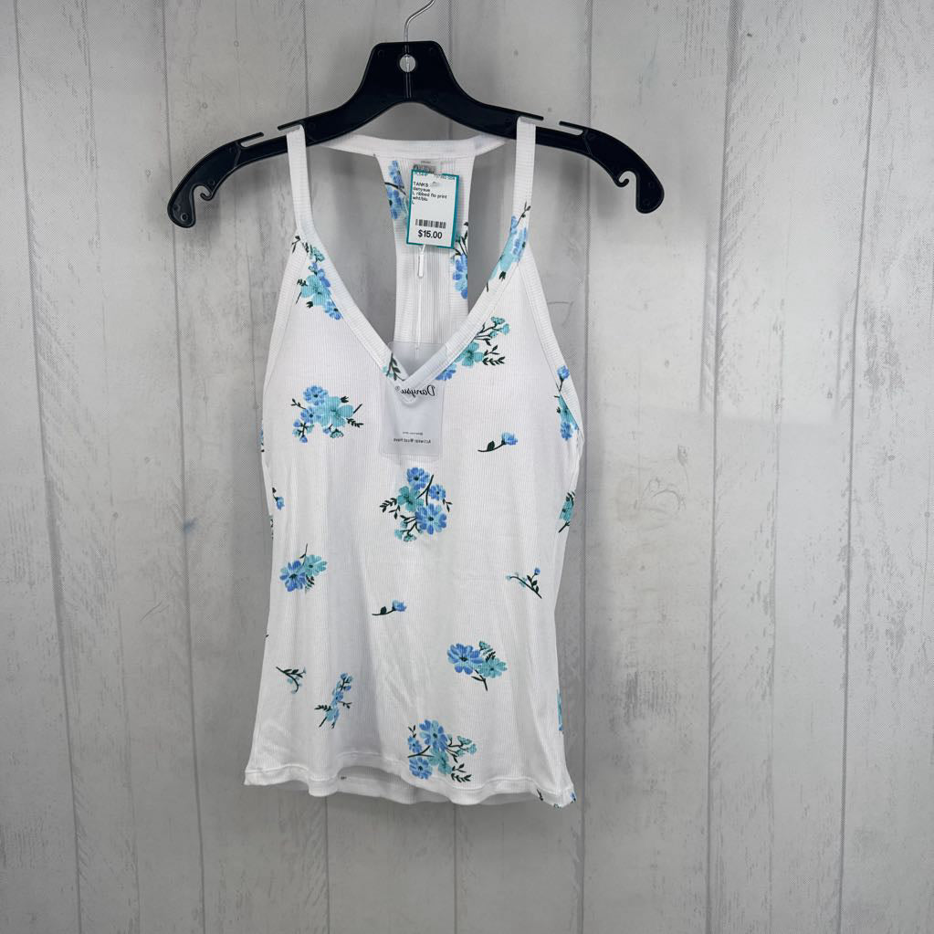 L ribbed flo print tank