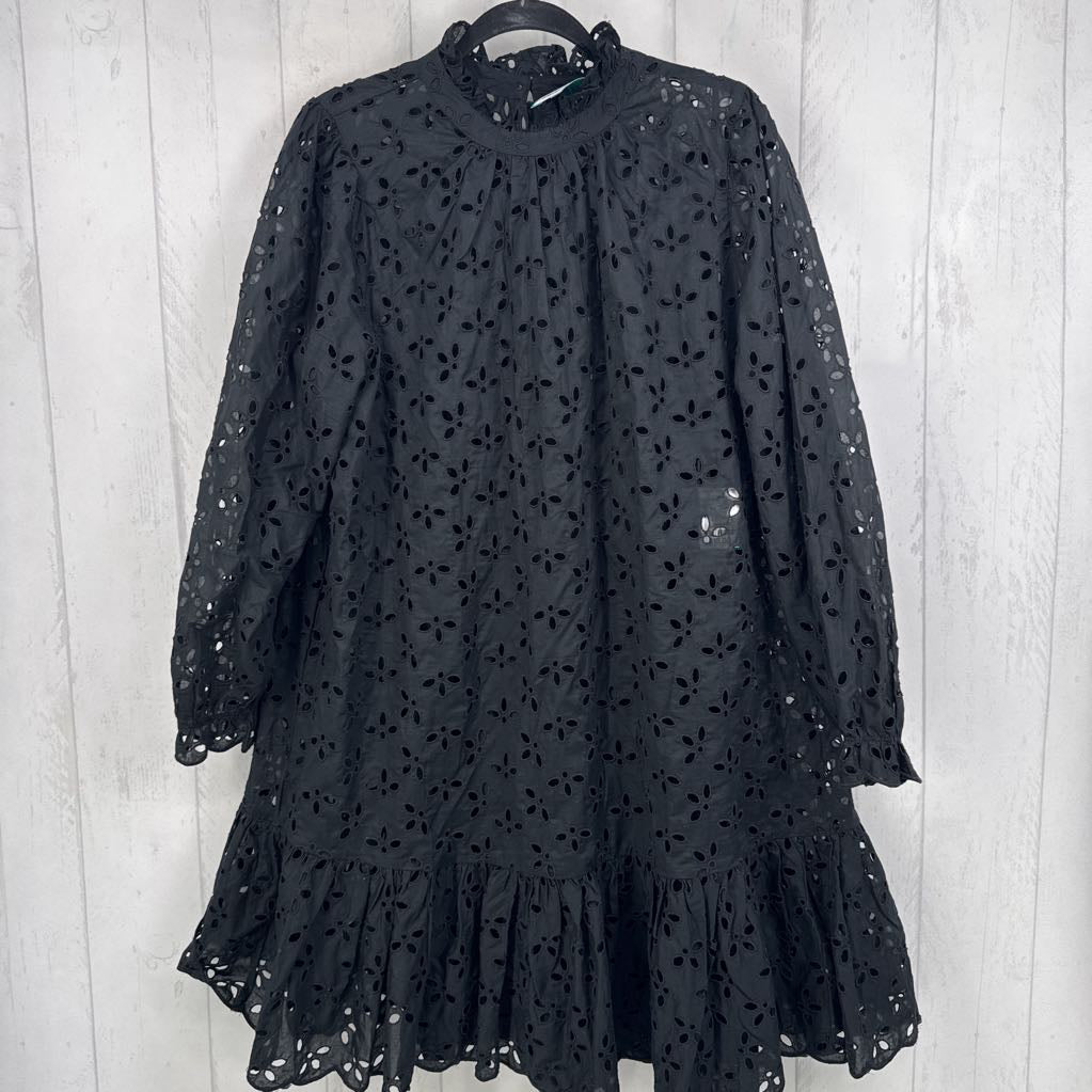 XXL 2pc l/s all over eyelet embroidered dress w/ cami