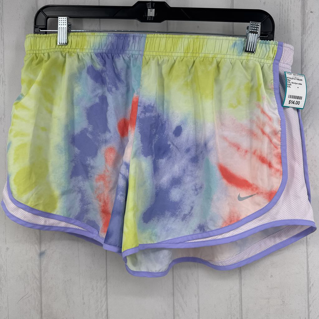XXL tie-dye side mesh panel shorts
