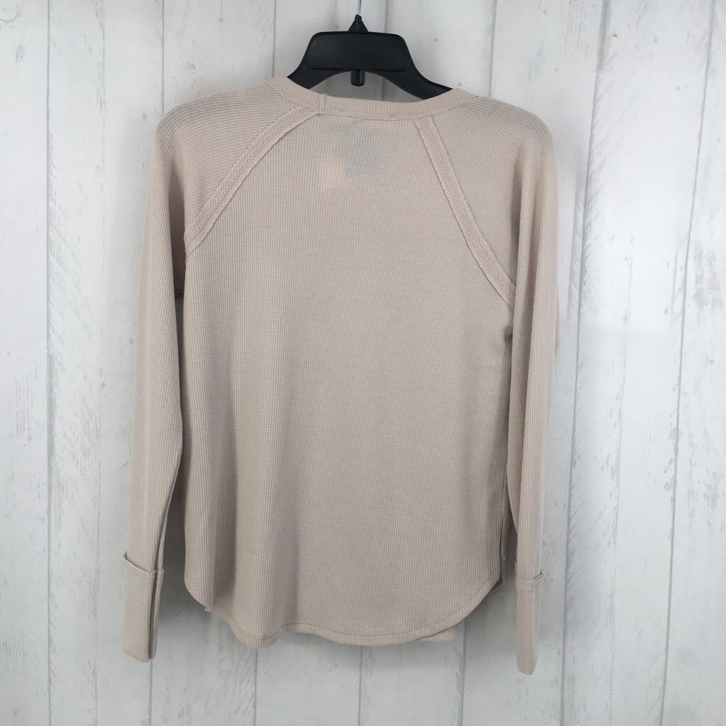 M waffle knit l/s top