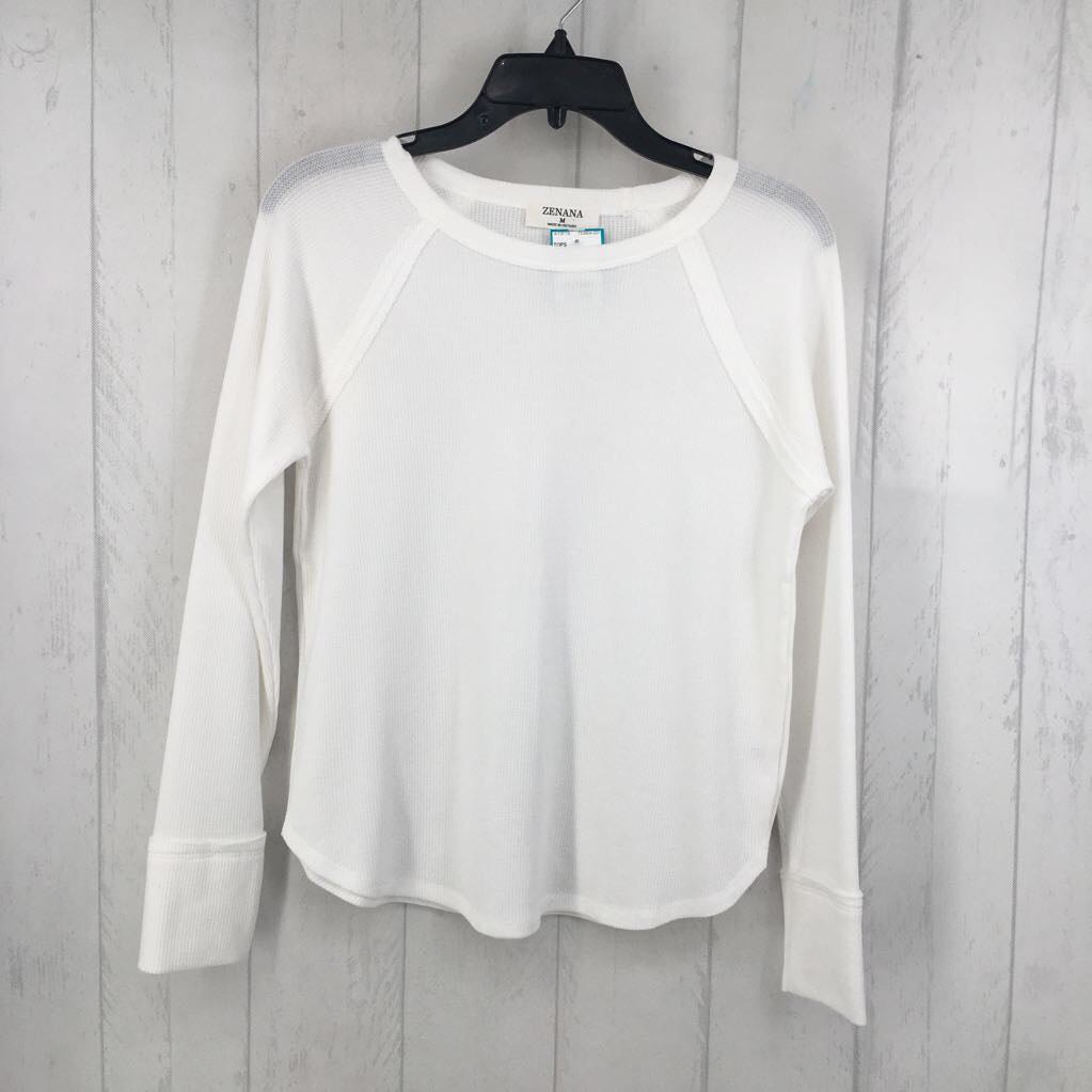 M waffle knit l/s top