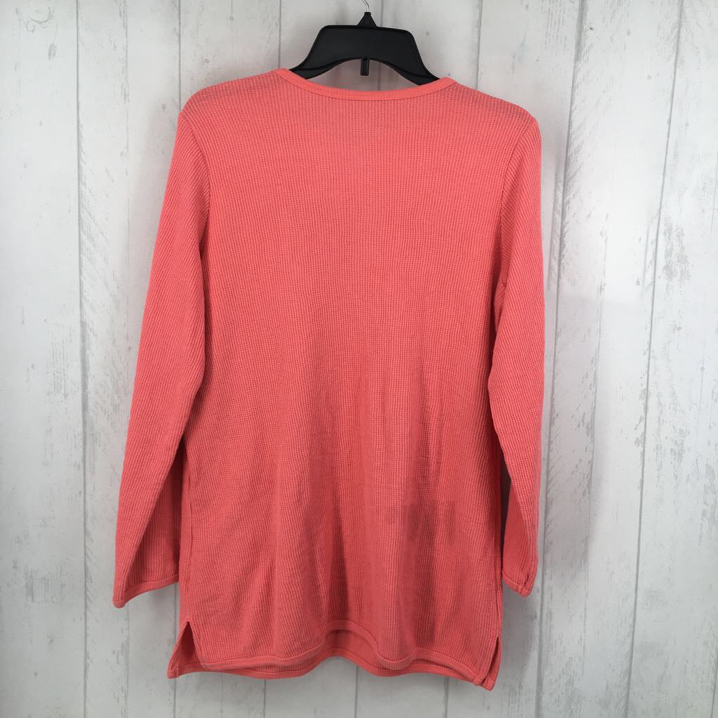 L waffle knit l/s top