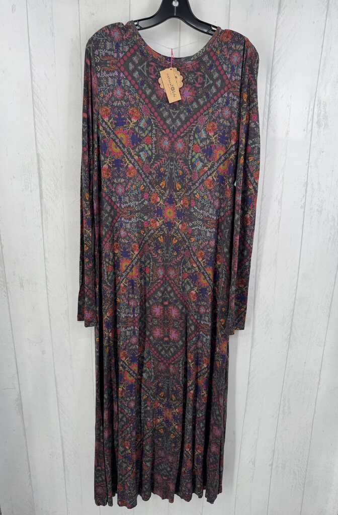 M colorful flo print l/s dress(cut to your desired length)