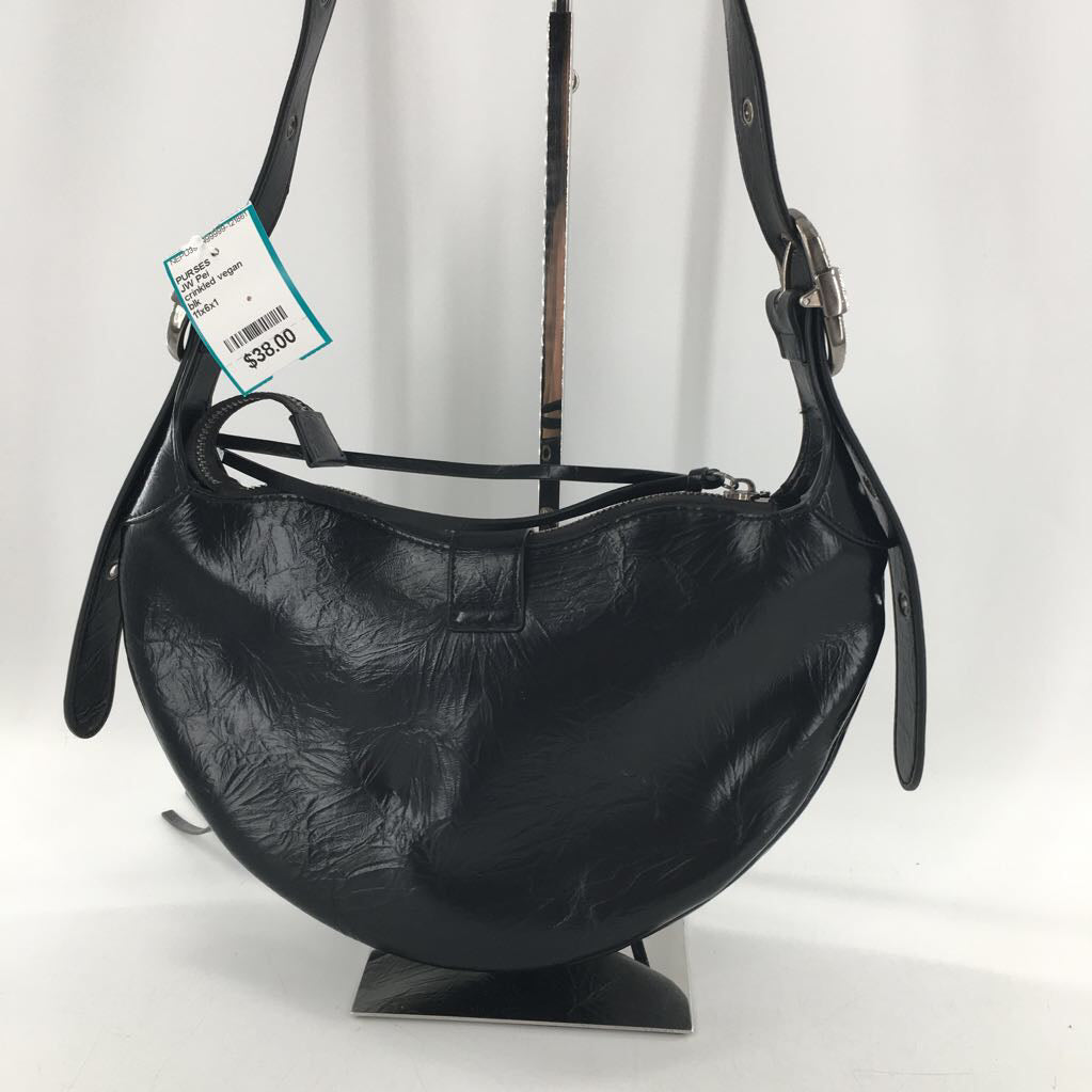crinkled vegan leather embelished shoulder bag