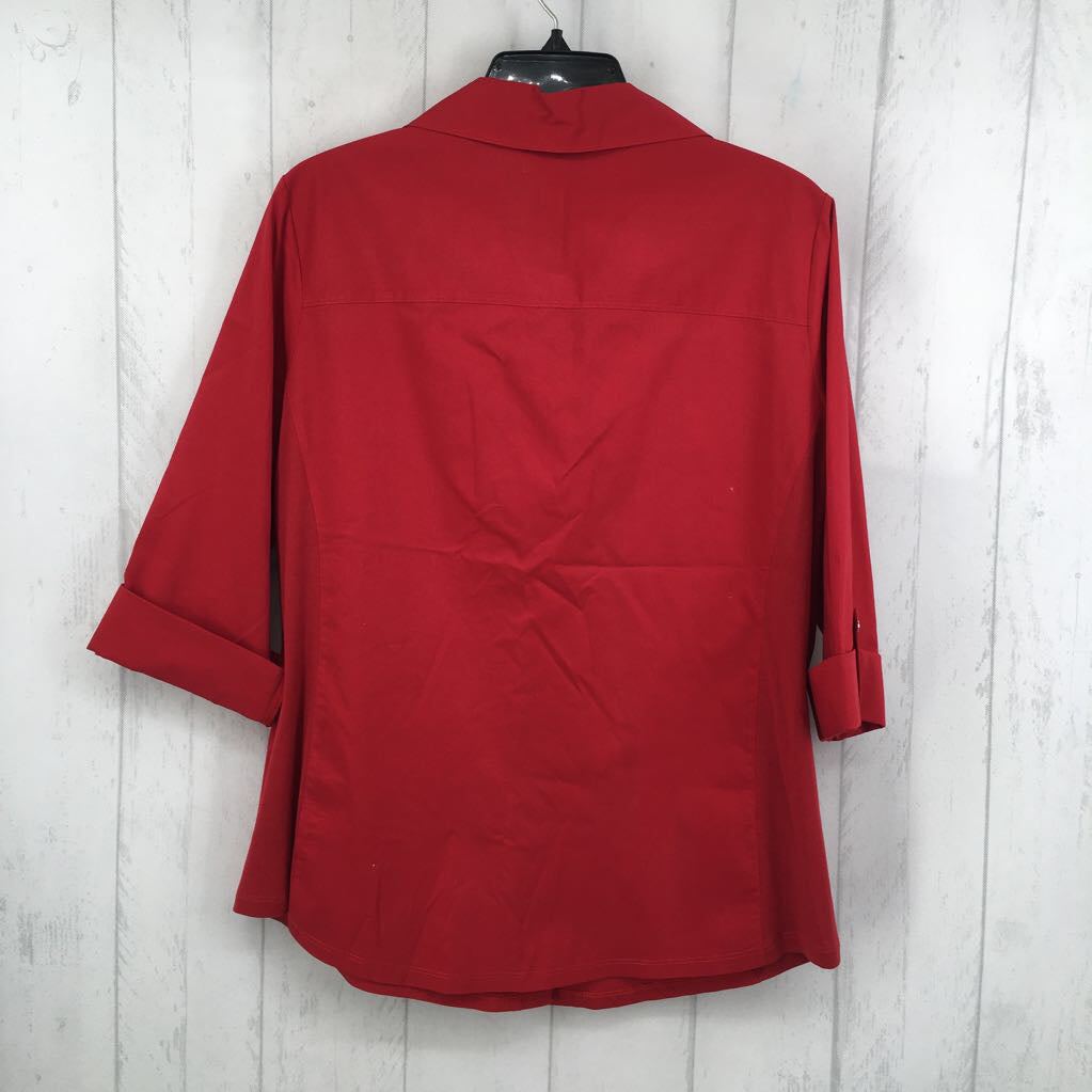 L button down 3/4 slv top
