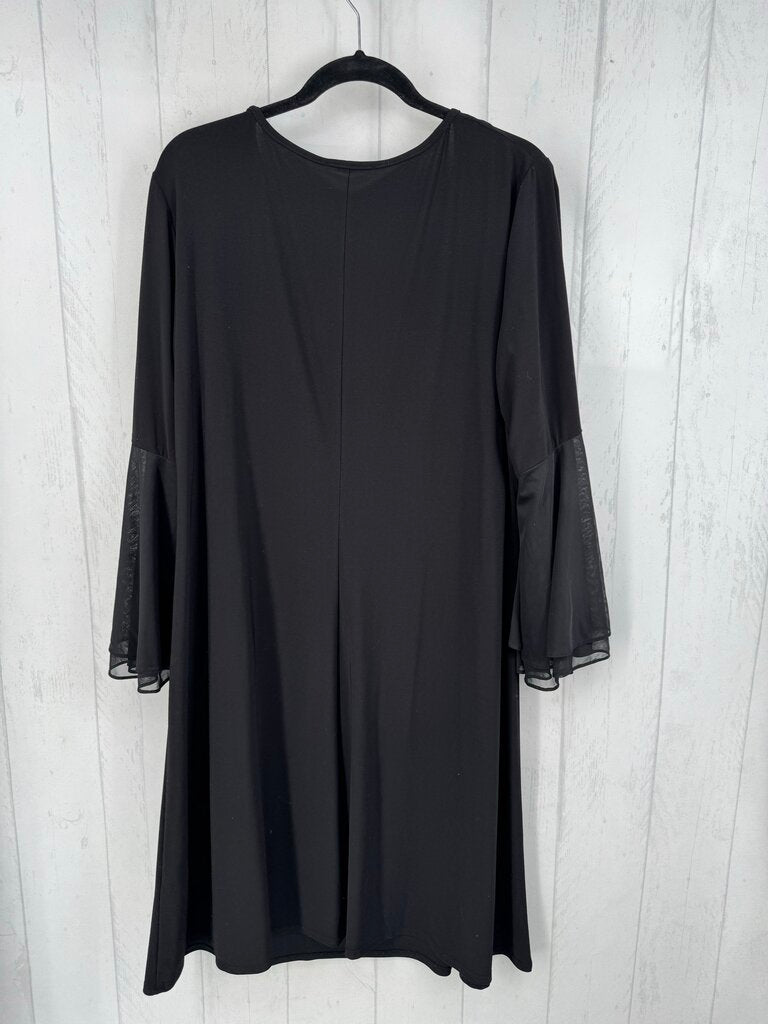18w flutter slv shift dress 3/4 slv