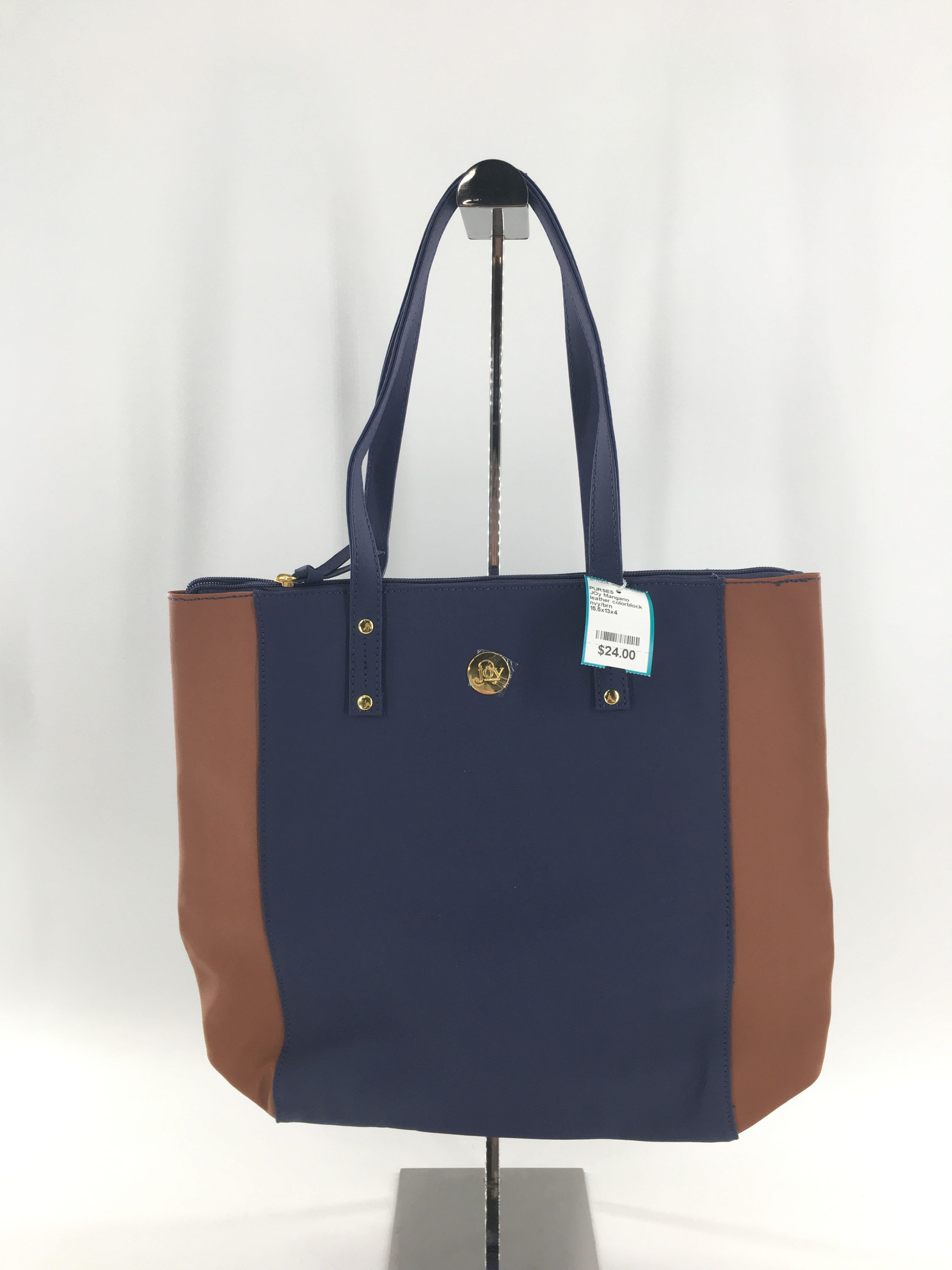 leather colorblock tote