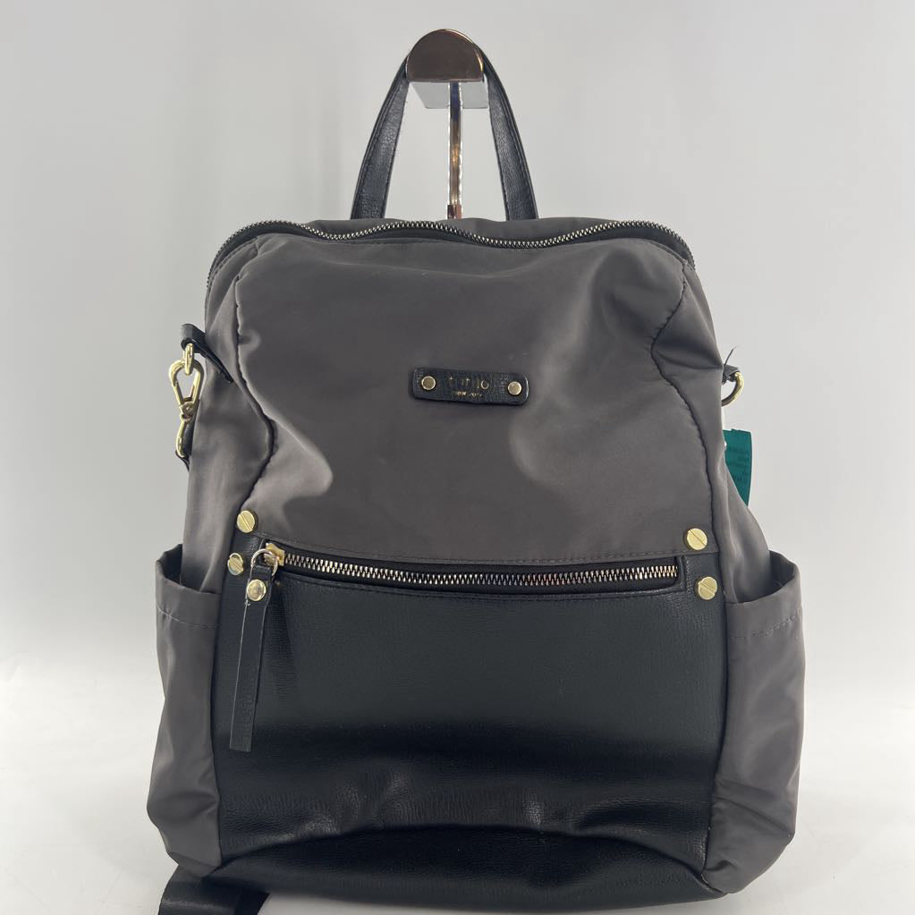 nylon/faux leather convertible backpack