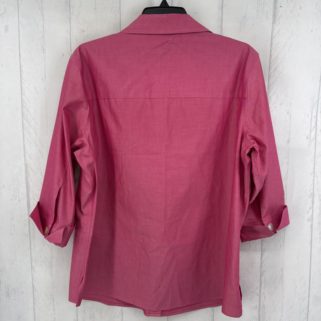 14w button down 3/4 slv top
