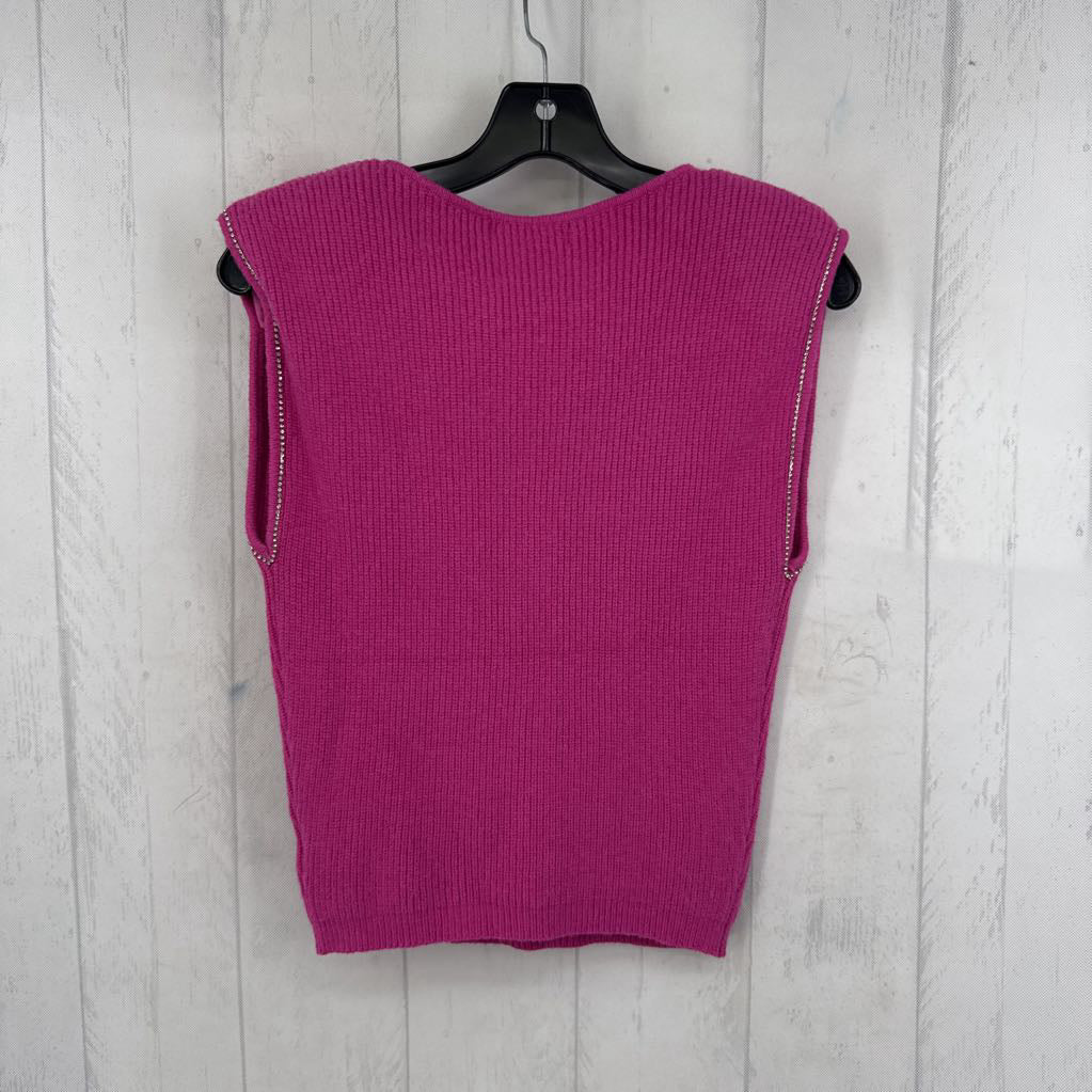 L rhinestone embelished sweater vest