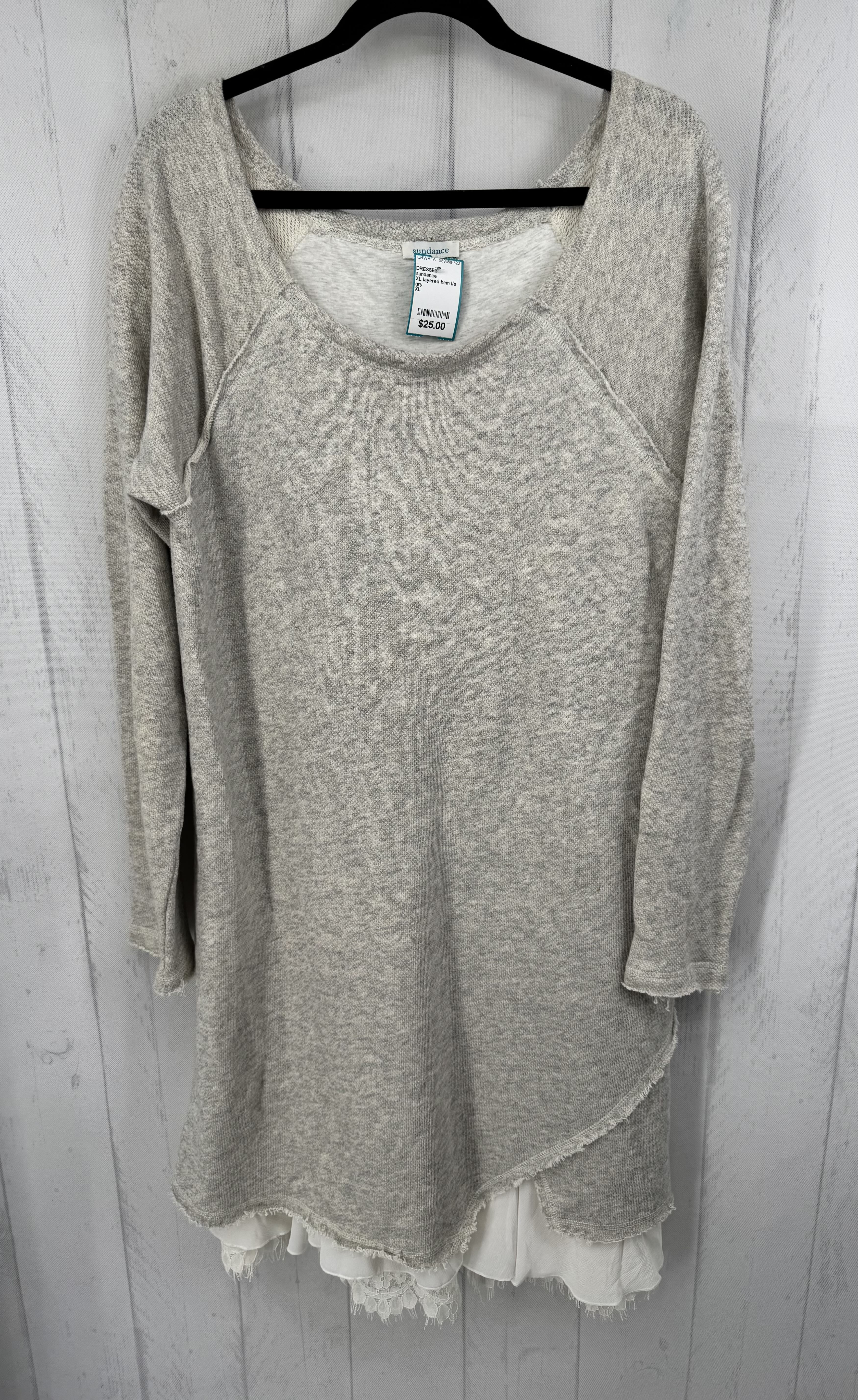 XL layered hem l/s sweatshirt dress