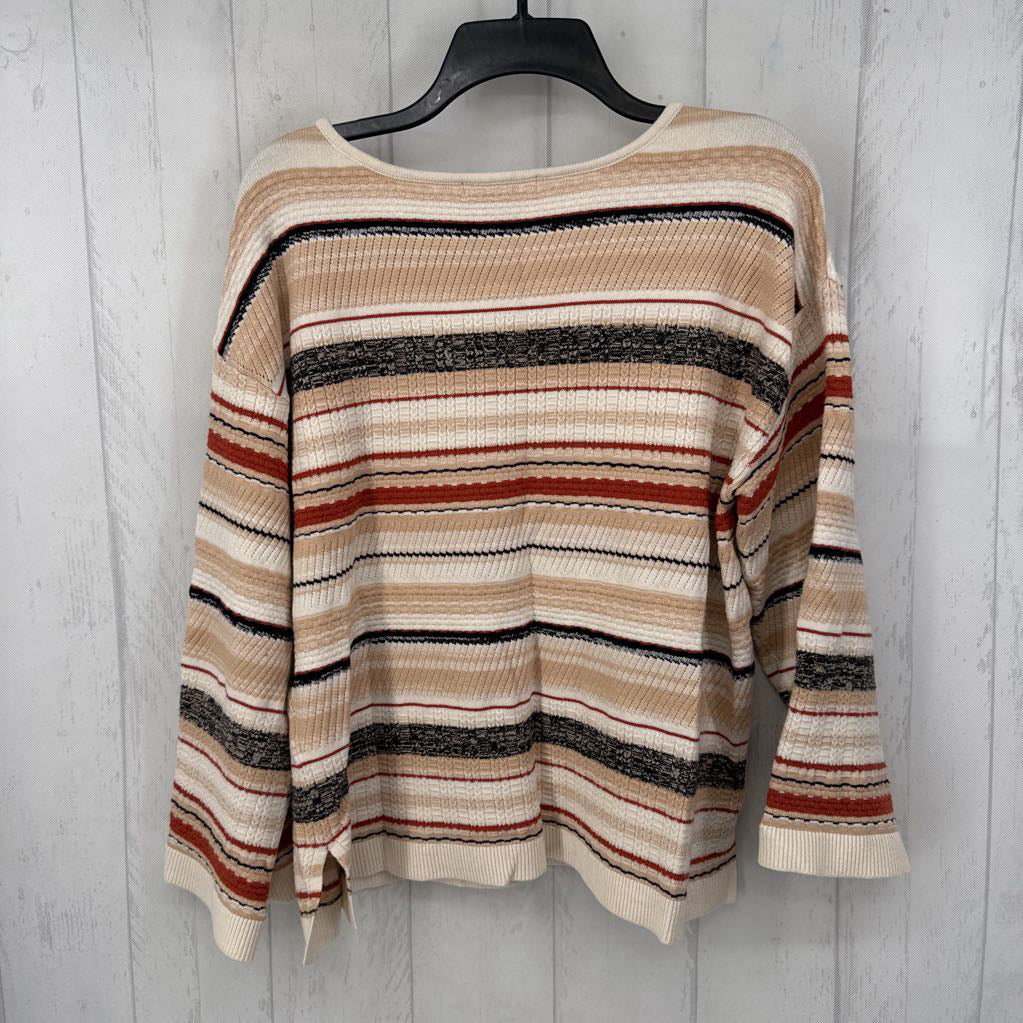 L ribbed striped sweater