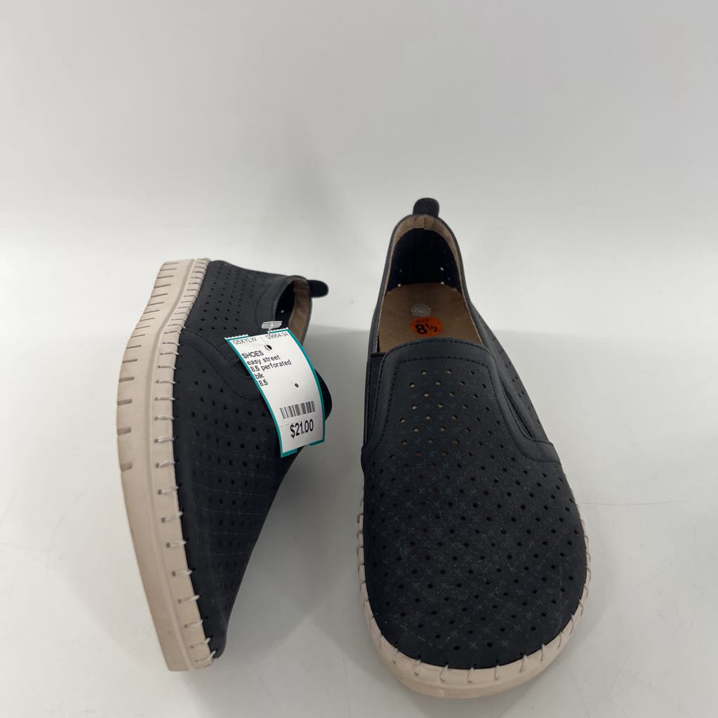 8.5 perforated leather slip-ons