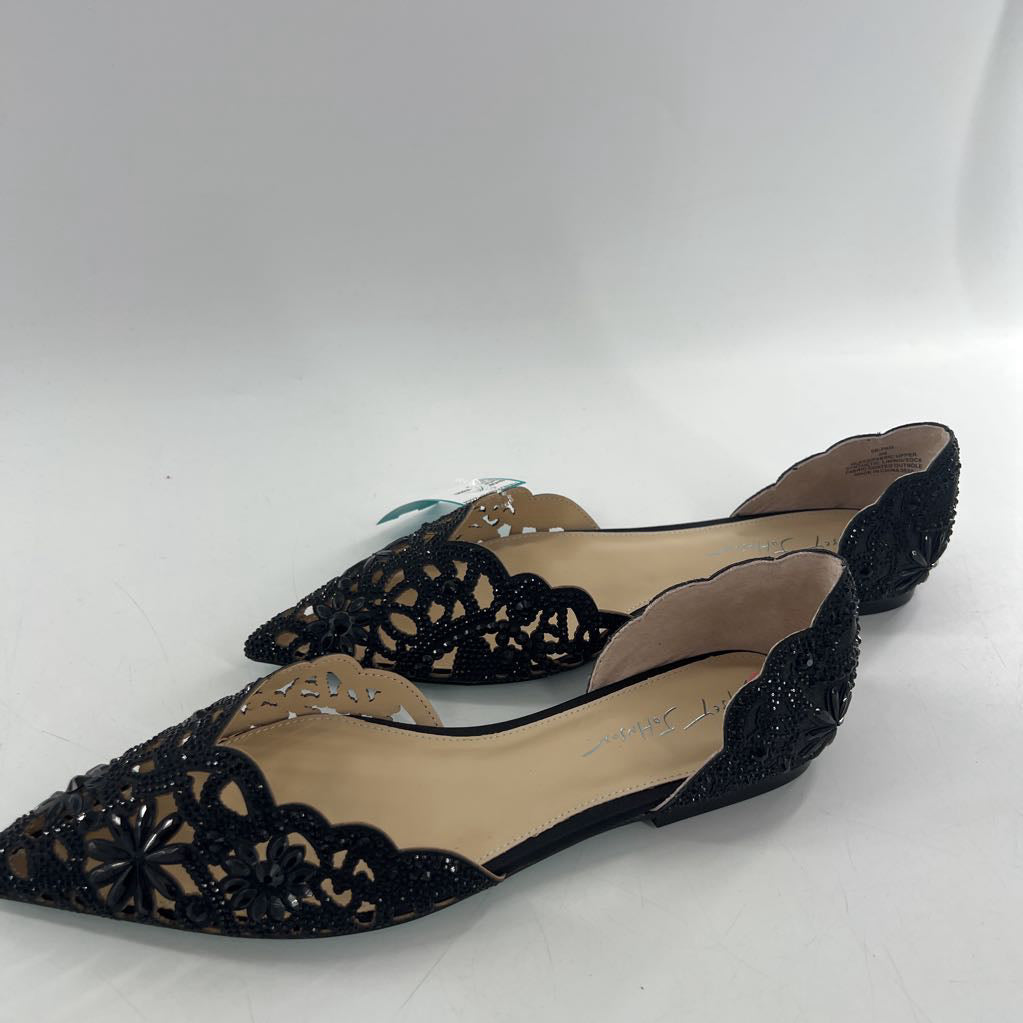 9 inticate rhinestone embellished laser cut pointy toe flats