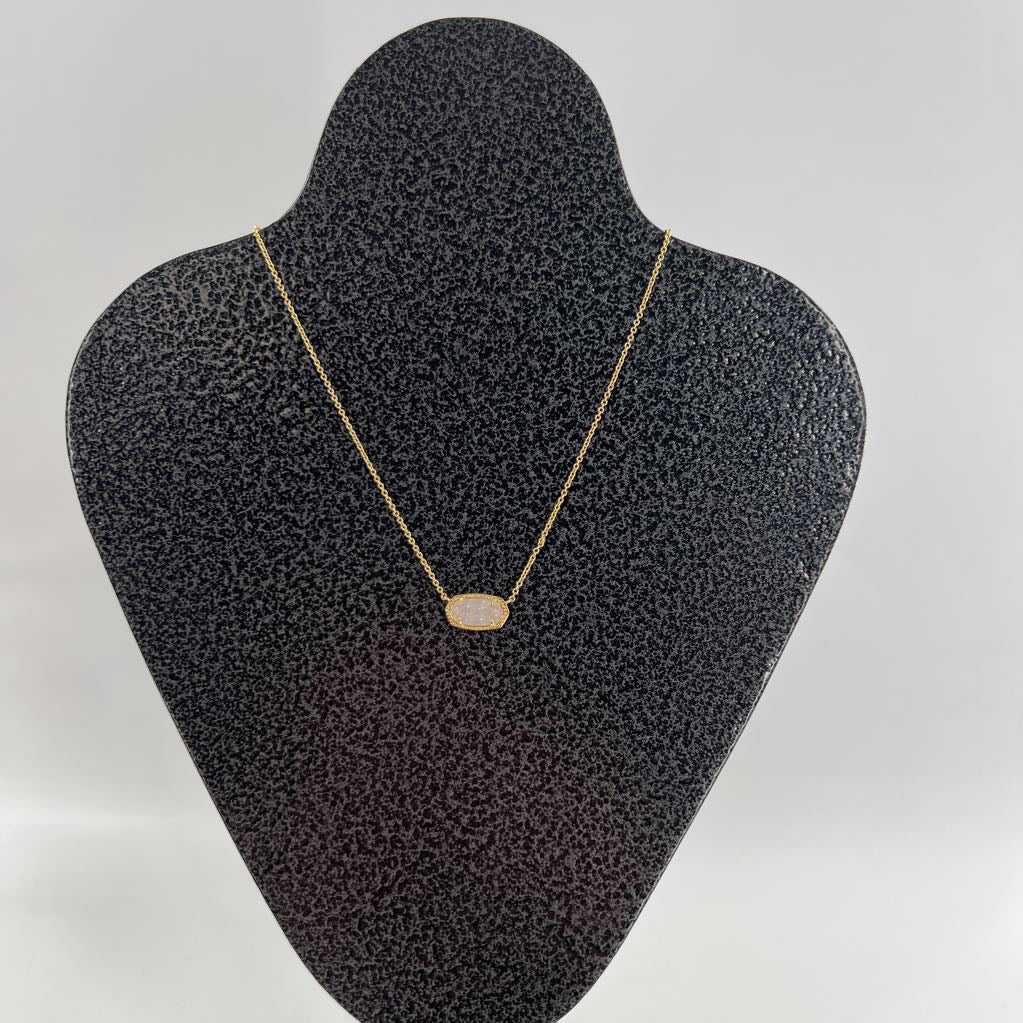 10" gold crystal agate necklace