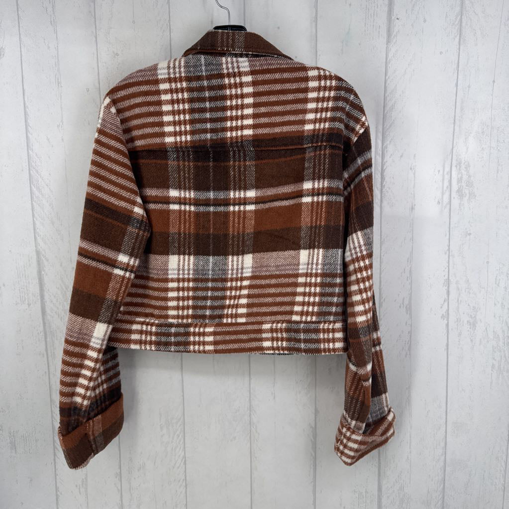 R80 S plaid crop jacket