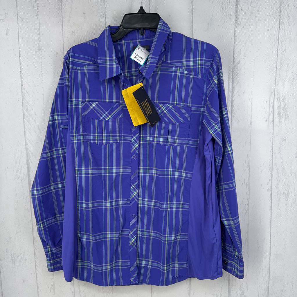 R50 L plaid button down l/s top