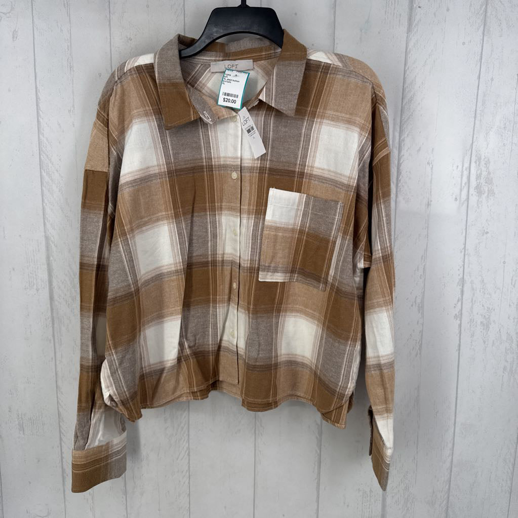 XL plaid button down l/s top