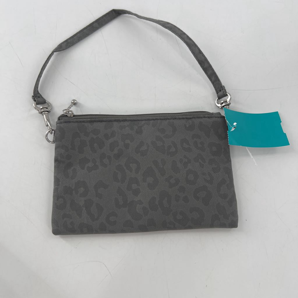 nylon leopard print wristlet