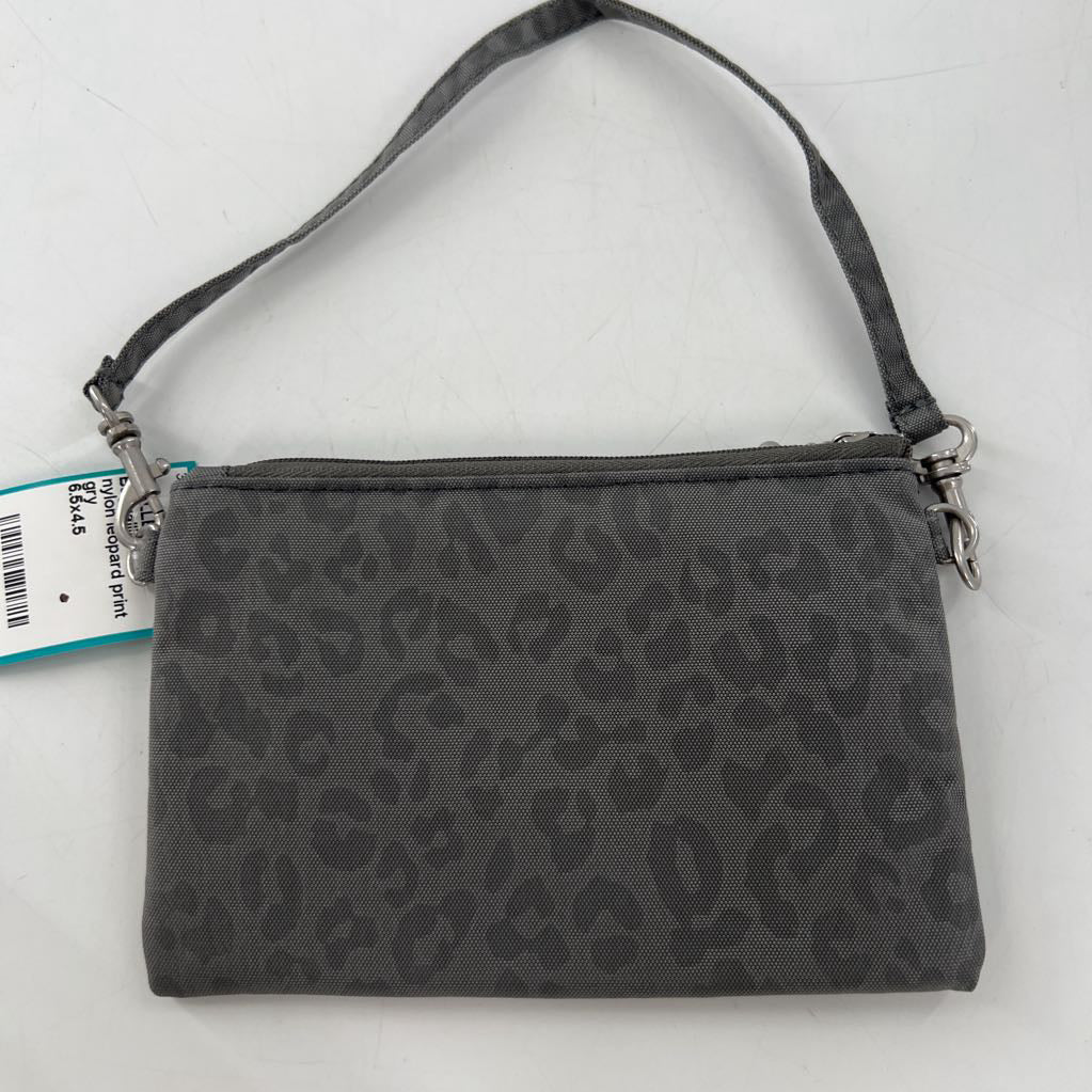 nylon leopard print wristlet