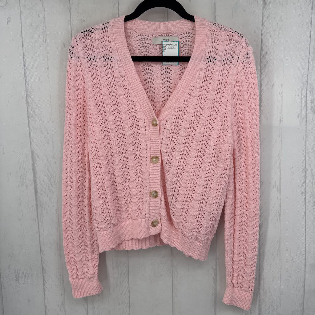 M crochet button front cardi