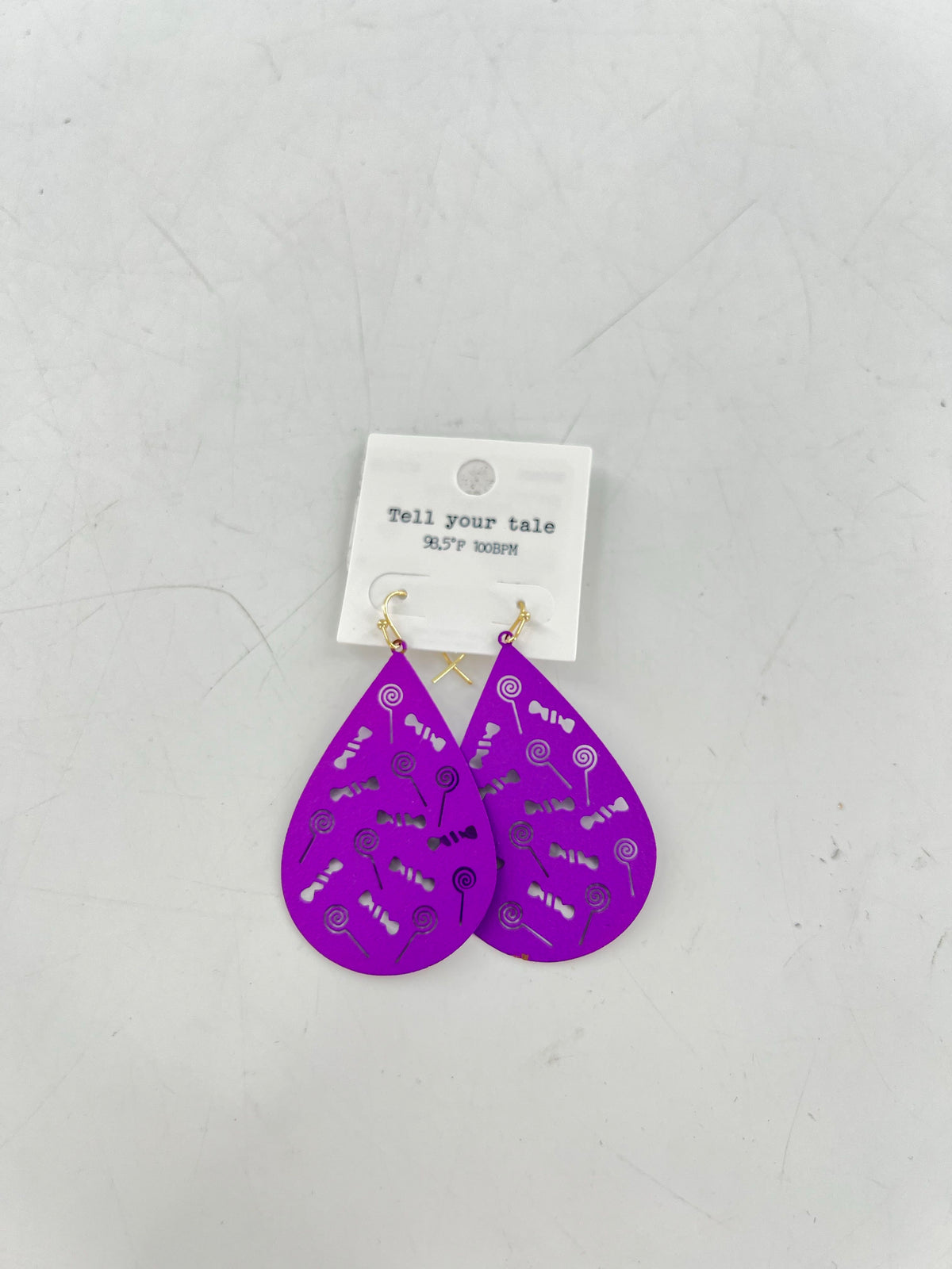 purple teardrop dangle earrings
