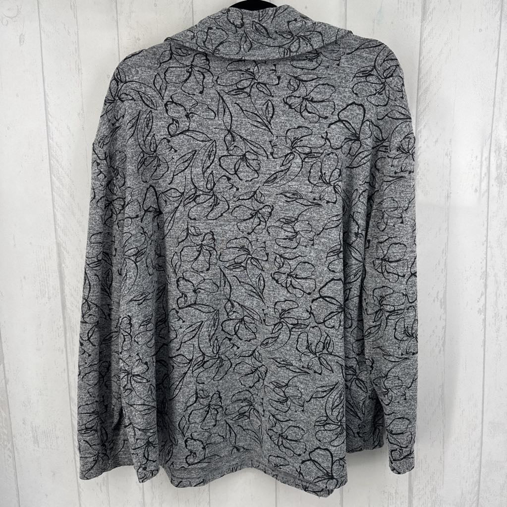 22/24 flo print cowl neck l/s tunic