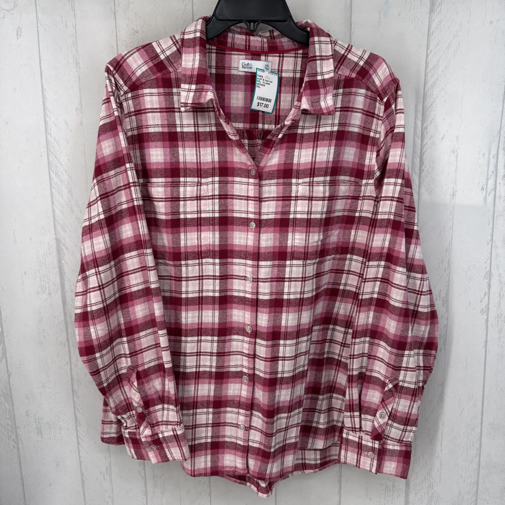 XXL l/s plaid button down shirt